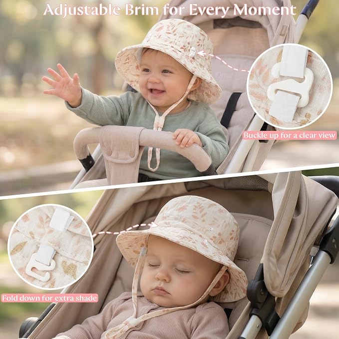 Play Tailor 2 Pack Newborn Baby Sun Hat Breathable Muslin Cotton Cap 0-24M | - Image 3