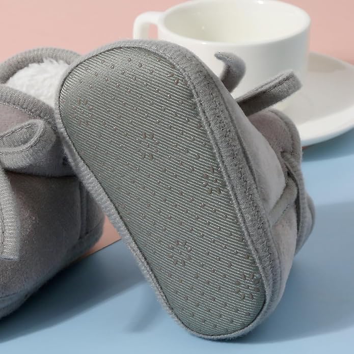 Baby Booties Newborn Fleece First Walking Shoes Non-Slip Sole Slippers Cozy - Image 6