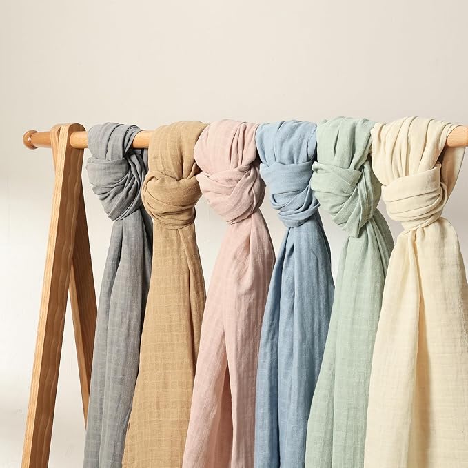 david's kids 4 Pack Baby Muslin Swaddle Blankets 47" x 47", 100% Cotton Swaddle - Image 2