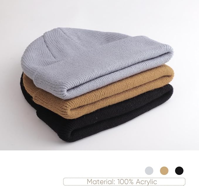 DRESHOW BQUBO 3 Pack Baby Beanies Toddler Kids Winter Hats Soft Knit Hat - Image 5