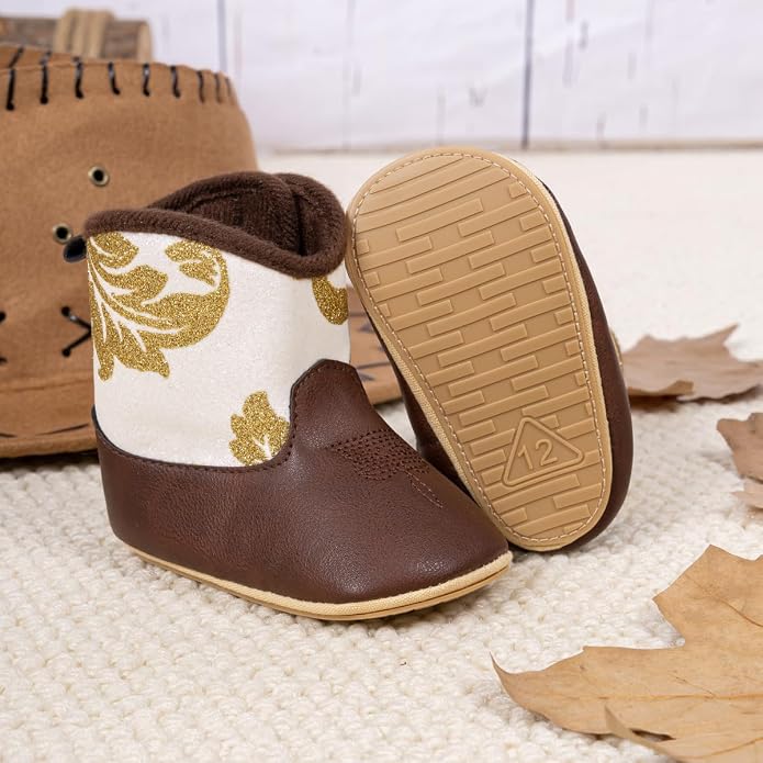 HsdsBebe Baby Boys Girls Western Cowboy Boots Infant Moccasins High Top Booties - Image 3