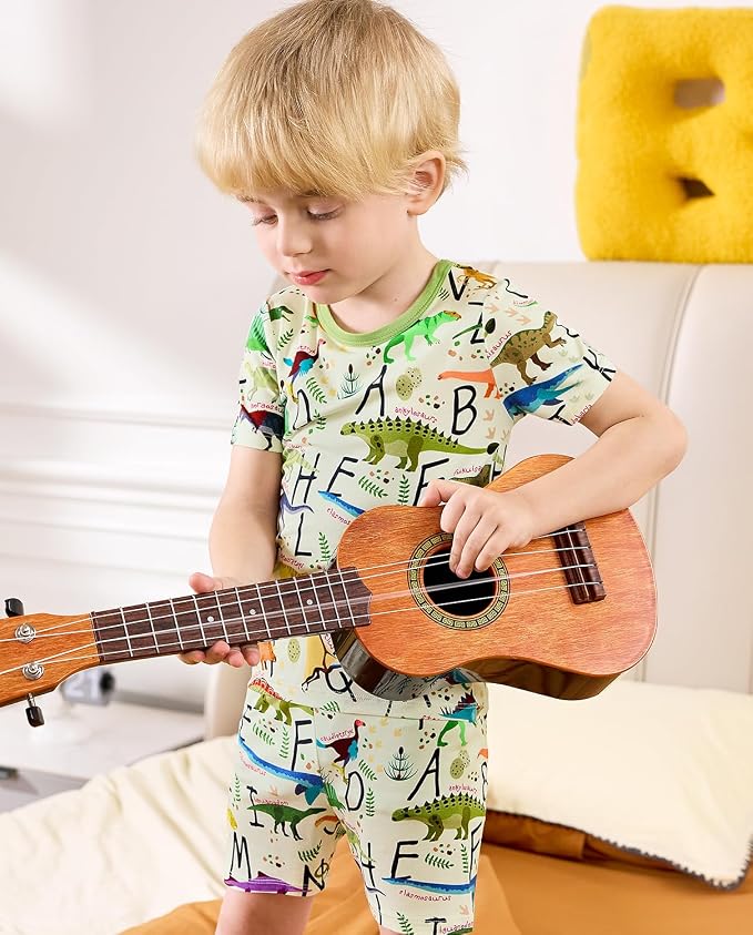 babee Reshinee Bamboo Viscose Toddler Boys Pajamas Set, Short Sleeve Kids - Image 3
