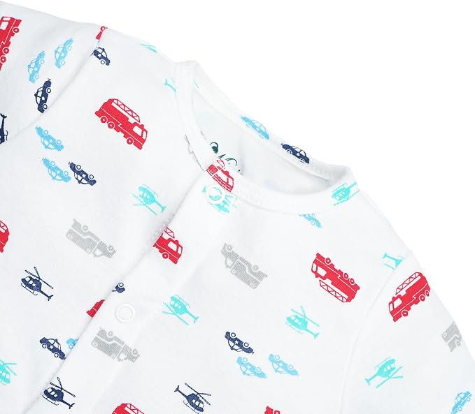 3-Pack 100% Cotton Baby Boy Rompers, 0-24Months Short Sleeve Toddler Romper - Image 4
