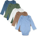 HonestBaby baby-girls 5-pack Long Sleeve Bodysuits One Piece 100% Organic Cotton by HonestBaby