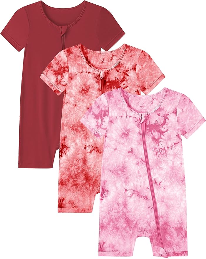 Jimonda Baby Bamboo Viscose Tie Dye Rompers Girl/Boys 3pc Pjs | Premium Soft by JimondaBaby