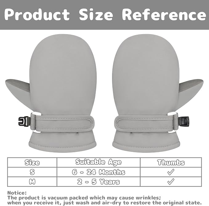 Olreco Baby Toddler Mittens Waterproof Infant Baby Winter Mittens Toddler Snow - Image 6