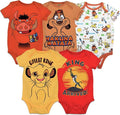 Disney Baby 5-Pack Short Sleeve Bodysuits Newborn to Infant by Disney