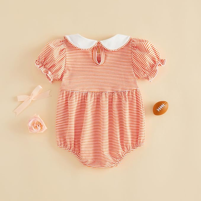 Baby Boy Girl Bubble Romper Short Sleeve Collar Summer Bodysuit - Image 3