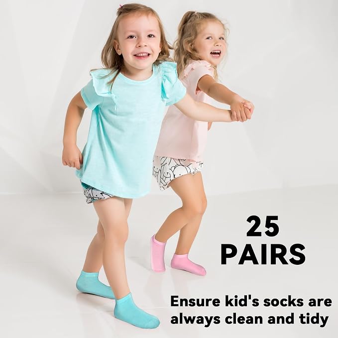 25 Pairs Toddler Girls Ankle Socks Soft Low Cut - Image 6
