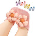 4Packs Baby Girls Socks, Flower Non-Slip Grips by KEAINVRN