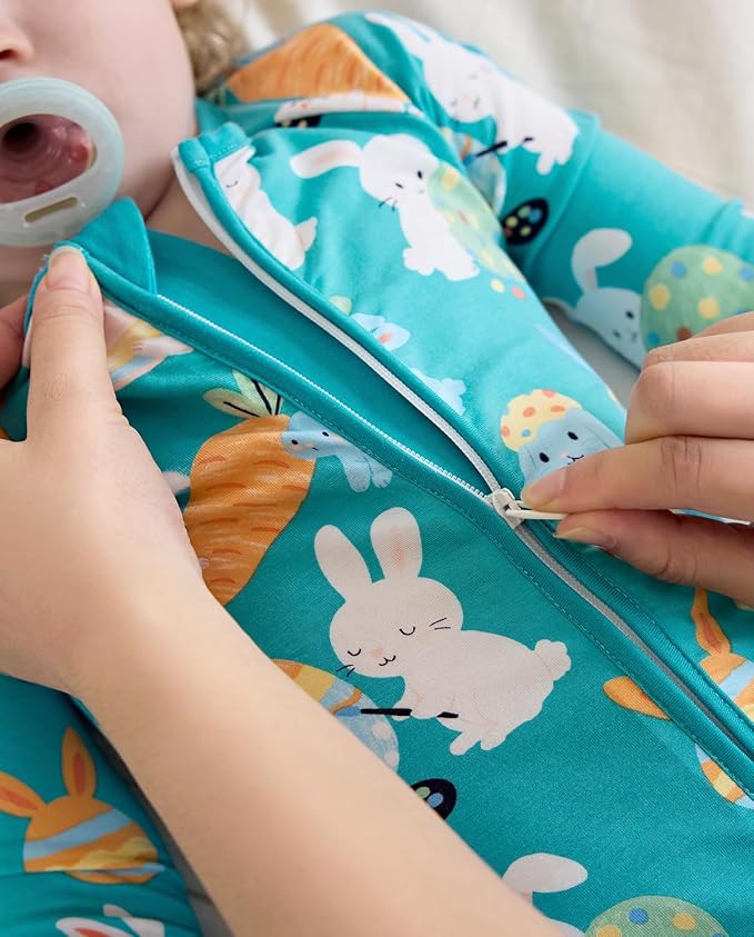 babee Reshinee Bamboo Viscose Baby Footie Pajama, Zipper Sleeper Boys Girls | - Image 2