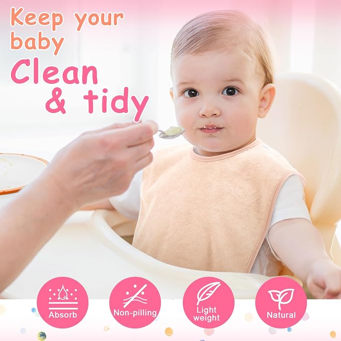 Hercicy Full Coverage Pullover Toddler Baby Bibs | Terry Cloth Bibs - Image 5