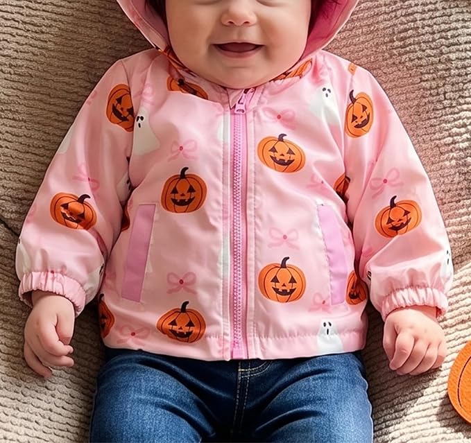 Toddler Baby Girl Windbreaker Jacket Zip Up Hoodie Long Sleeve Sweatshirt - Image 2
