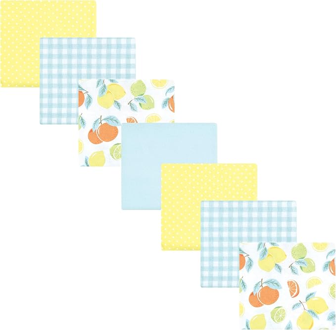 Hudson Baby Unisex Baby Cotton Flannel Receiving Blankets Bundle, Citrus Mint by HudsonBaby