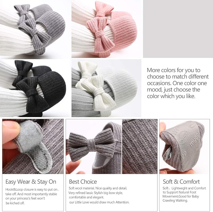 Ohwawadi Infant Baby Boys Girls Slippers Cozy Fleece Booties Soft Bottom Warm - Image 6