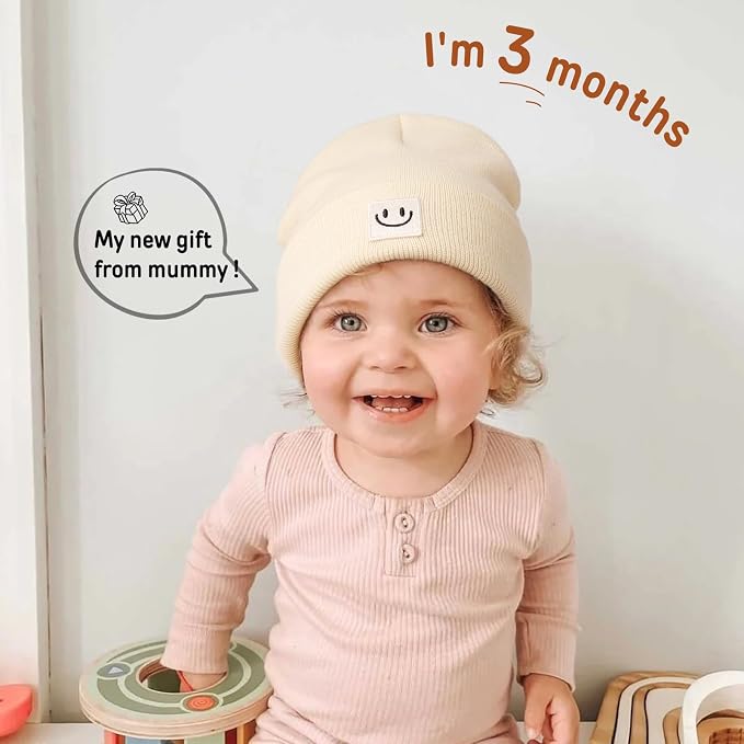 FURTALK Baby Beanie 2 Pack Toddler Winter Hat Embroidered Knit Cap Ages 0-8 | - Image 4