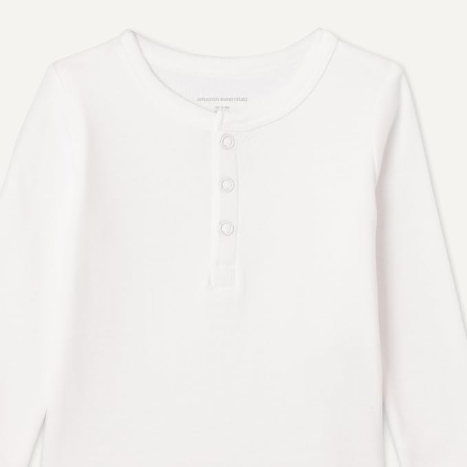 Amazon Essentials Unisex Babies' Long-Sleeve Cotton Henley Bodysuits - Image 4