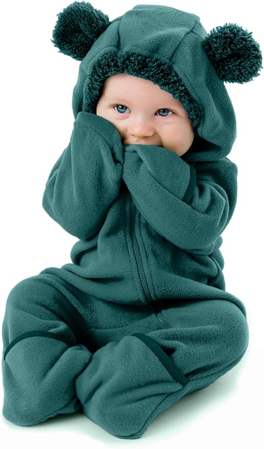 Cuddle Club Fleece Baby Bunting Bodysuit Hoodie, Newborn by CuddleClub