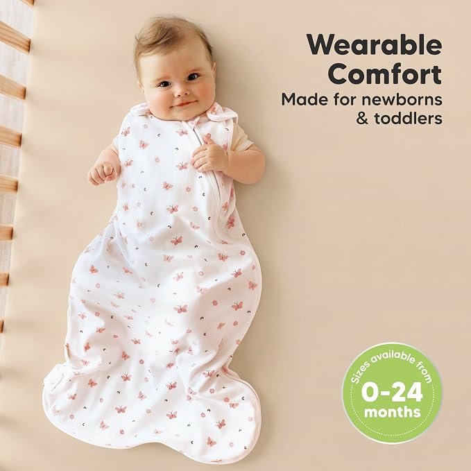 2-Pack Organic Baby Sleep Sacks, 100% Cotton 0.5TOG - Image 2