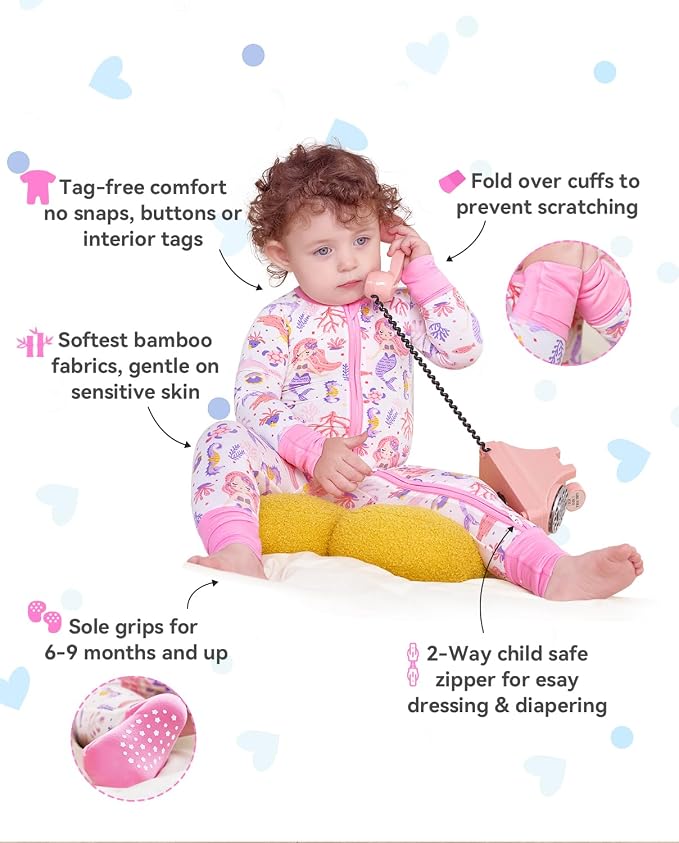 babee Reshinee Viscose derived from bamboo Baby Pajamas Convertible Footie - Image 2