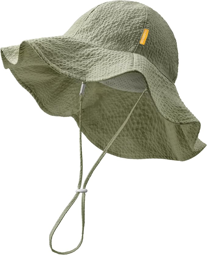 HONGTEYA Baby Sun Hat Wide Brim Adjustable Toddler Beach Bucket Hat | Soft by HONGTEYA