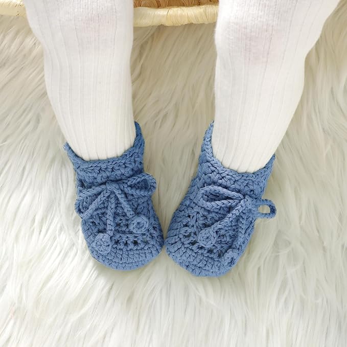 Hadetoto Baby Booties Hand Crochet Knit Cotton Bootie | Soft, Newborn First - Image 2