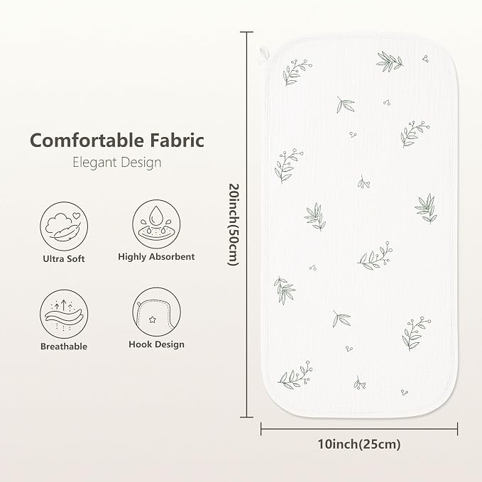 Susurration Muslin Burp Cloths, Soft Baby Burping Cloths - Image 2