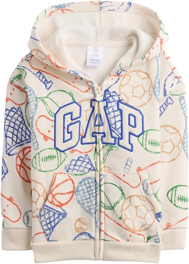 GAP Baby Boys' Playtime Favorites Logo Full Zip Hoodie Hooded Sweatshirt by GAP