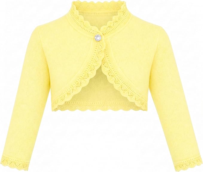 Lilax Little Girls' Knit Long Sleeve Button Closure Bolero Cardigan Shrug by Lilax