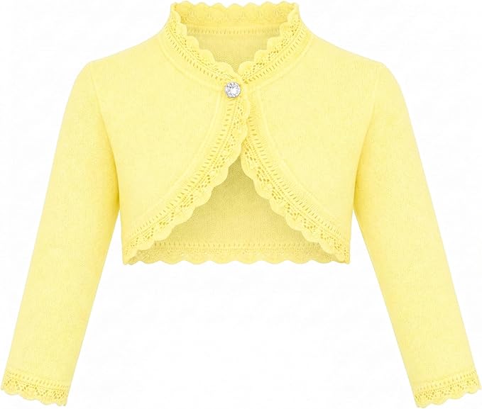 Lilax Little Girls' Knit Long Sleeve Button Closure Bolero Cardigan Shrug by Lilax