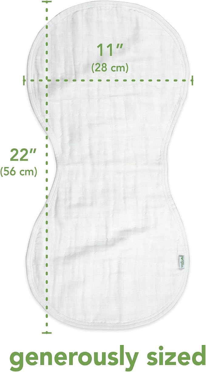 green sprouts Organic Cotton Muslin Burp Cloths, Adult Use Only, Hypoallergenic - Image 5