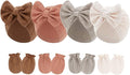 4 Pcs Newborn Hats Mittens Set Infant Cap Bow Hospital Beanie Preemie Hat by Unknown