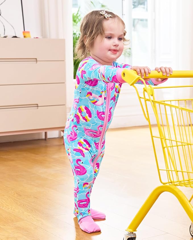 babee Reshinee Viscose Derived from Bamboo Baby Footie Pajamas Convertible - Image 5