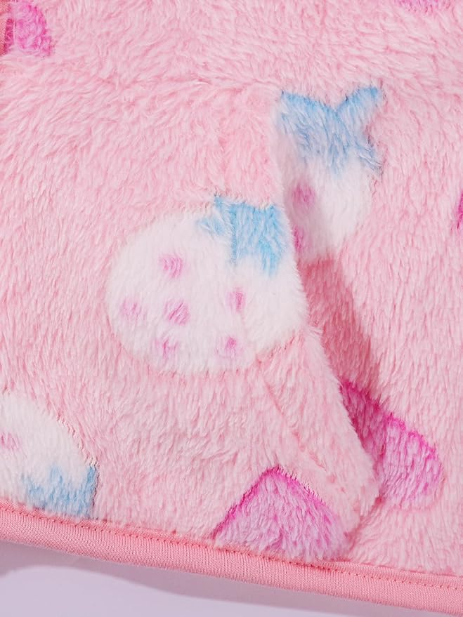 Toddler Baby Girl Fleece Jackets Fall Clothes Hooded Zip Fuzzy Coats - Image 8