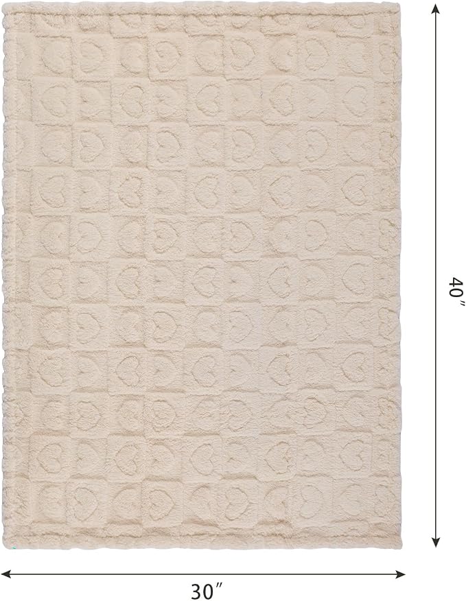 5 Pcs Baby Blanket Heart Checkered Ultra Soft Gift-Ready Plush - Image 2
