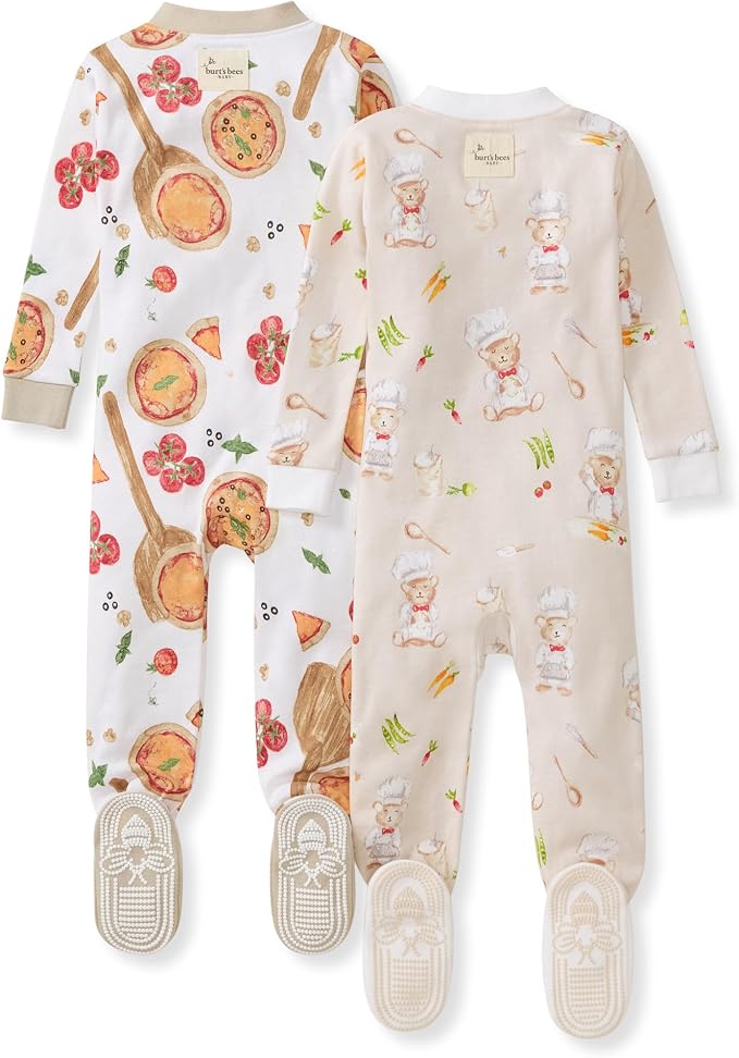 Burt's Bees Baby Boys Organic Cotton, Snug Fit Footed Sleeper Pajamas | - Image 2