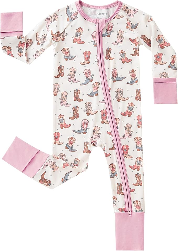 pureborn Baby Sleeper Viscose from Bamboo Zipper Footies 0-24 Months by pureborn