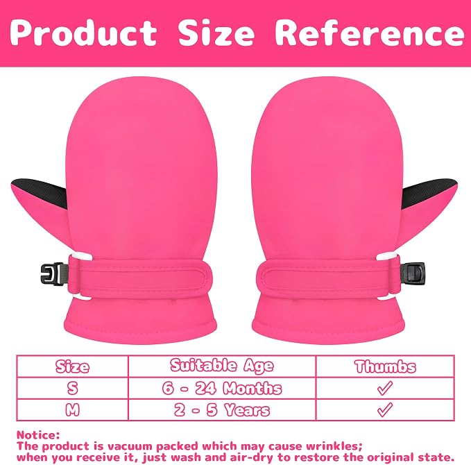 Olreco Baby Toddler Mittens Waterproof Infant Baby Winter Mittens Toddler Snow - Image 6