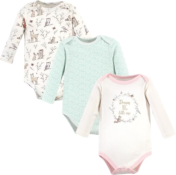 Hudson Baby Baby Girls' Cotton Long-sleeve Bodysuits 3-pack by HudsonBaby