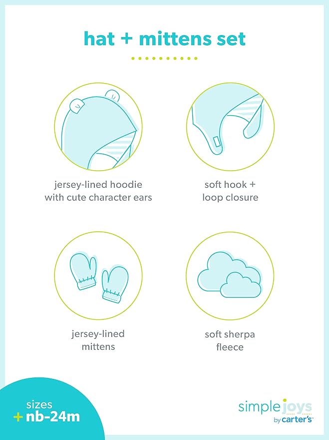 Simple Joys by Carter's Baby Hat and Mitten Set - Image 2