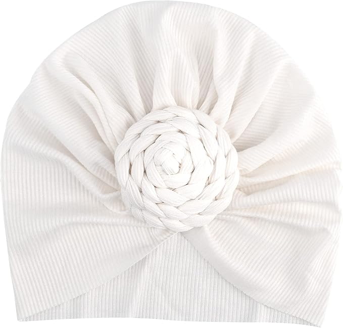 DRESHOW BQUBO 5 Pieces Newborn Baby Turban Hats Bow Baby Infant Beanie - Image 3