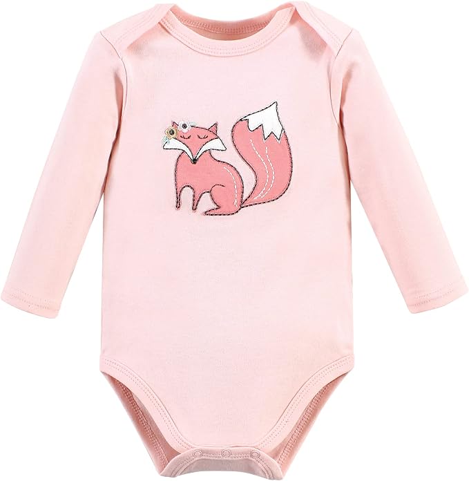 Hudson Baby Baby Girls' Cotton Long-sleeve Bodysuits 3-pack - Image 3