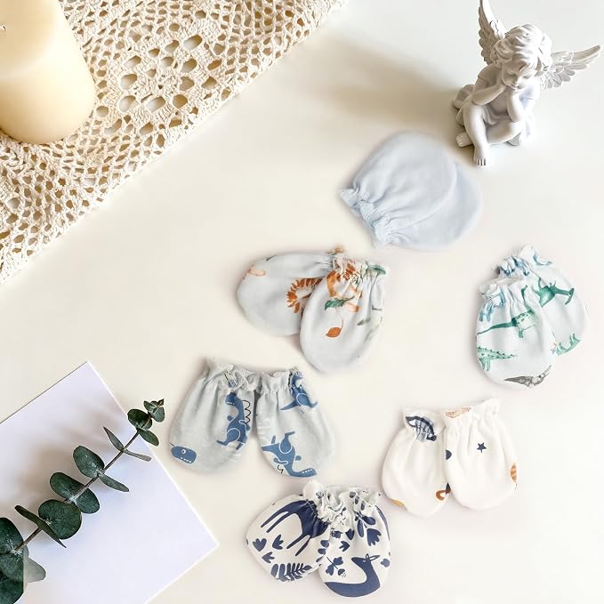 Baby Mittens 0-6 Months No Scratch 100% Cotton Gloves - Image 3