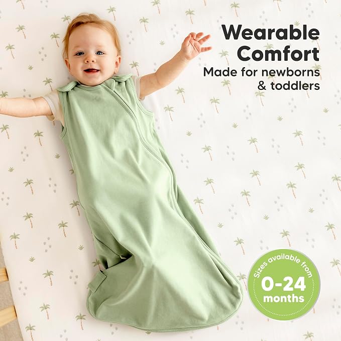 2-Pack Organic Baby Sleep Sacks, 100% Cotton 0.5TOG - Image 2