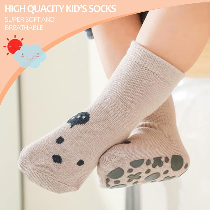 TRUEHAN 5 Pairs Toddler Non Slip Socks - Image 3