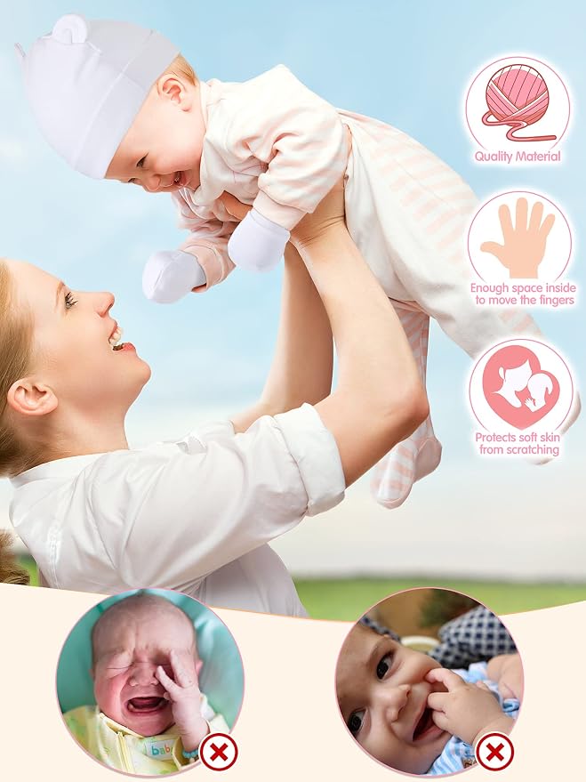 Geyoga 12 Pcs Baby Hat | Newborn Hats Mittens - Image 3