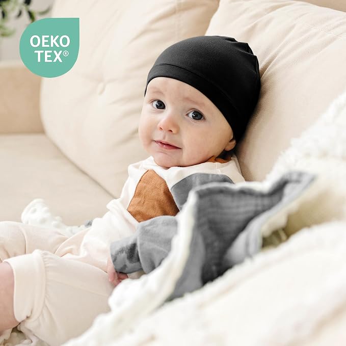 Konssy 6 Pack Baby Newborn Hats, Soft Beanie Hat - Image 3