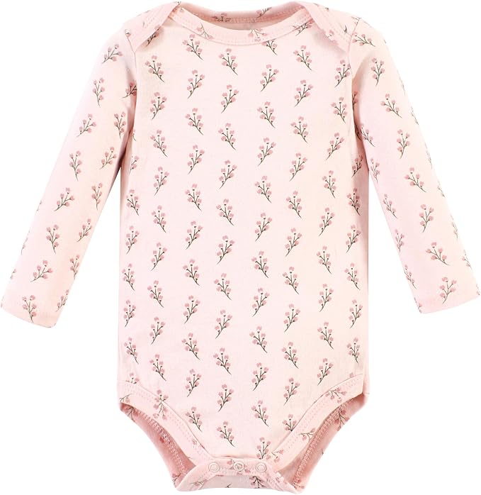 Hudson Baby Baby Girls' Cotton Long-sleeve Bodysuits 3-pack - Image 5
