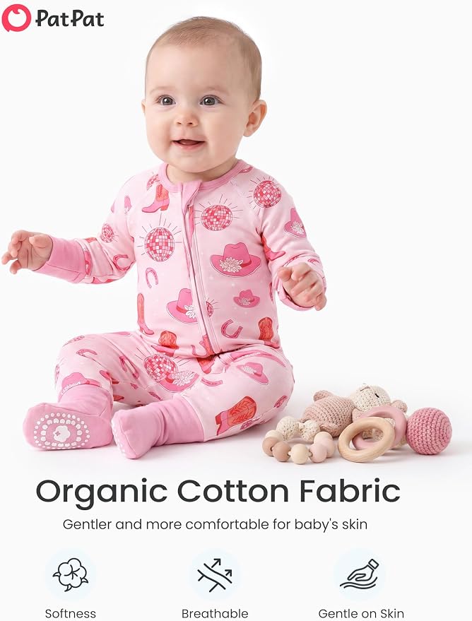 PATPAT Organic Cotton Baby Footie Pajamas - Image 3