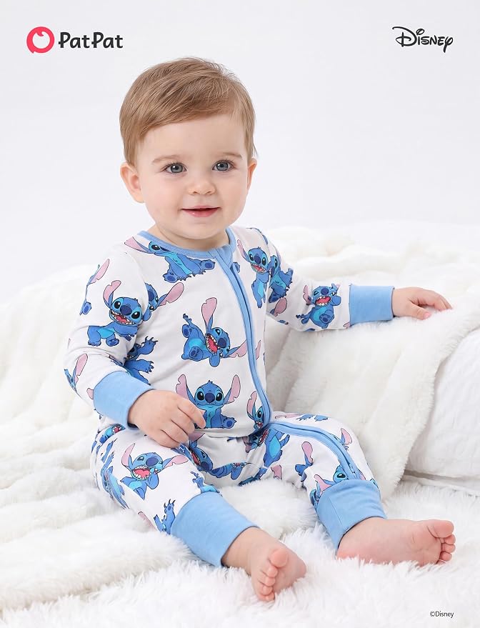 Disney Baby Viscose Made from Bamboo 2-Way Zipper Footie Outfit NB to Inf - Image 2